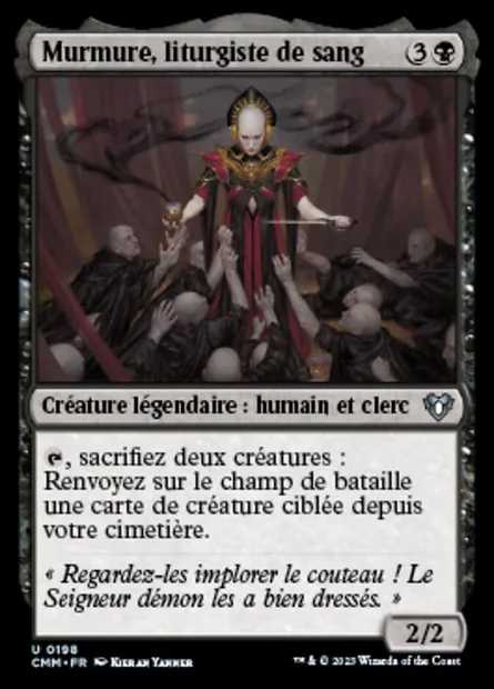 Murmure, liturgiste de sang, carte Magic CMM 198 — extension Commander Masters