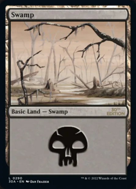 Swamp, Magic card 30A 290 — 30th Anniversary Edition set