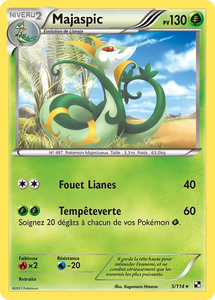 Majaspic, carte Pokémon BLW 5 — extension Noir & Blanc