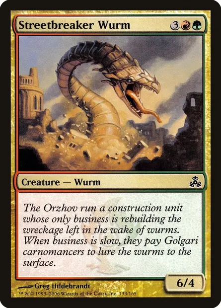 Streetbreaker Wurm, Magic card GPT 133 — Guildpact set