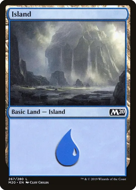 Island, Magic card M20 267 — Core Set 2020 set