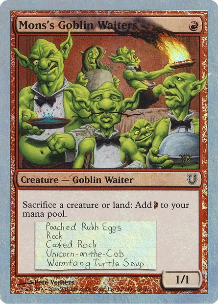 Mons's Goblin Waiters, carte Magic UNH 82★ — extension Unhinged