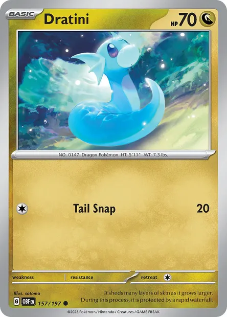 Dratini, Pokémon card OBF 157 — Obsidian Flames set
