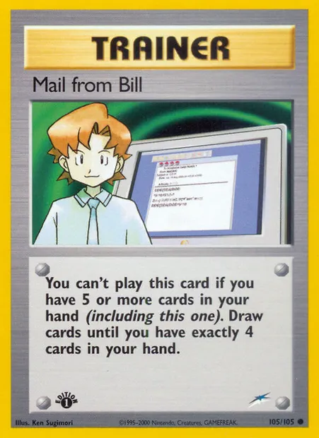 Mail from Bill, Pokémon card NDE 105 — Neo Destiny set