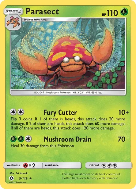 Parasect, Pokémon card SUM 5 — Sun & Moon set