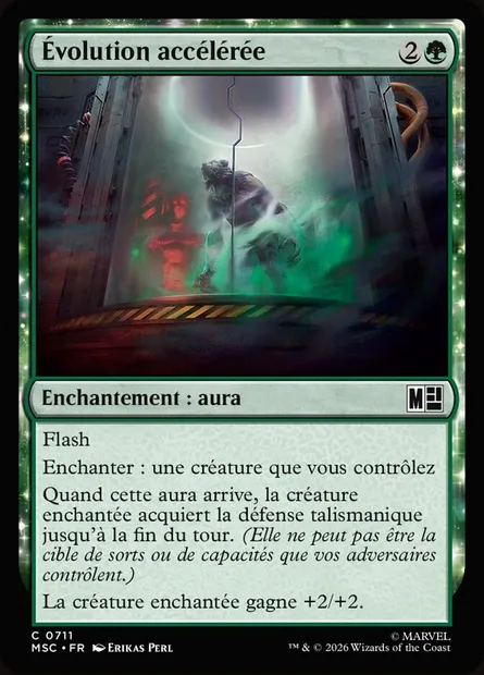 Évolution accélérée, carte Magic MSC 711 — extension Marvel Super Heroes Commander