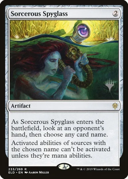 Sorcerous Spyglass, Magic card PELD 233p — Throne of Eldraine Promos set