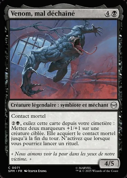 Venom, mal déchaîné, carte Magic SPM 71 — extension Marvel's Spider-Man