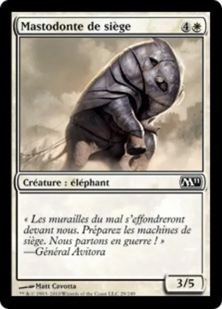 Mastodonte de siège, carte Magic M11 29 — extension Magic 2011
