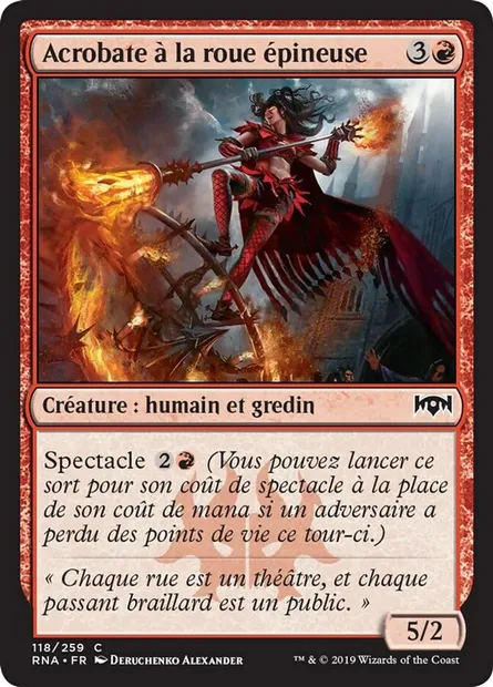 Acrobate à la roue épineuse, carte Magic RNA 118 — extension L'allégeance de Ravnica
