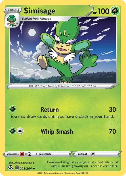 Simisage, Pokémon card FST 8 — Fusion Strike set