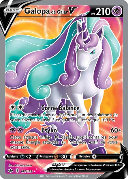 Galopa de Galar V, carte Pokémon CRE 167 — extension Règne de Glace