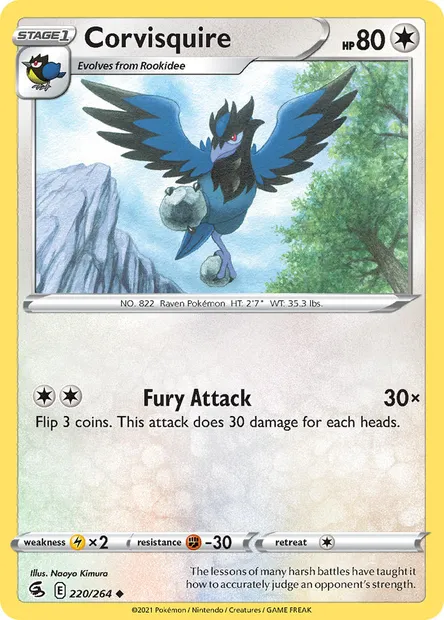 Corvisquire, Pokémon card FST 220 — Fusion Strike set
