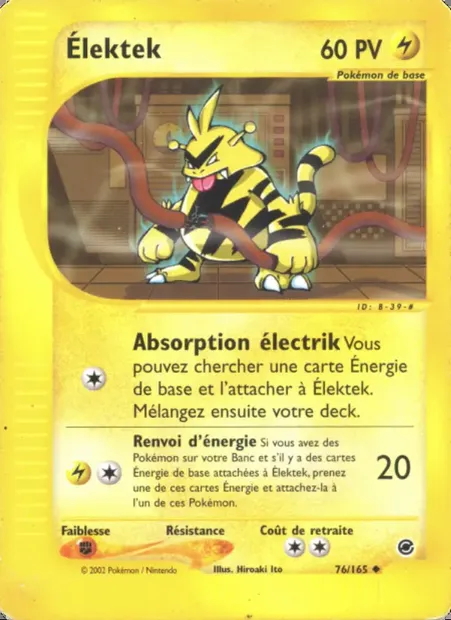 Élektek, carte Pokémon EX 76 — extension Expedition