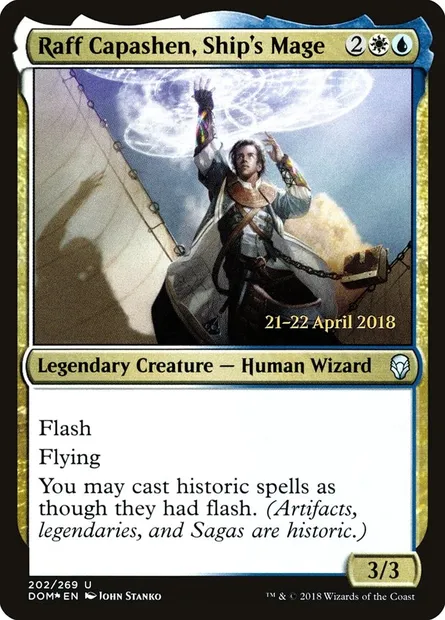 Raff Capashen, Ship's Mage, Magic card PDOM 202s — Dominaria Promos set