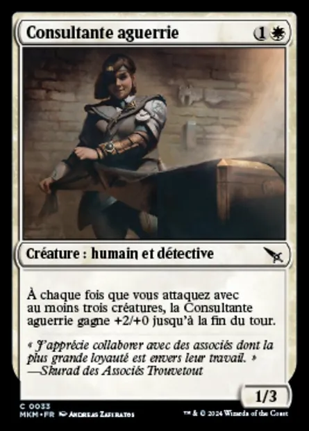 Consultante aguerrie, carte Magic MKM 33 — extension Murders at Karlov Manor
