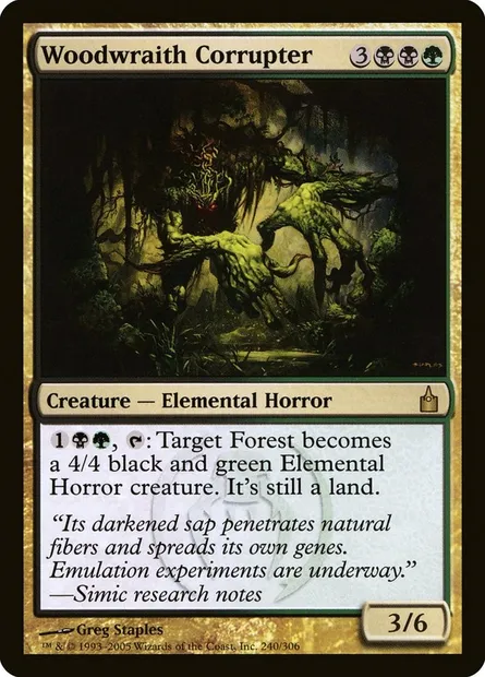 Woodwraith Corrupter, Magic card RAV 240 — Ravnica: City of Guilds set
