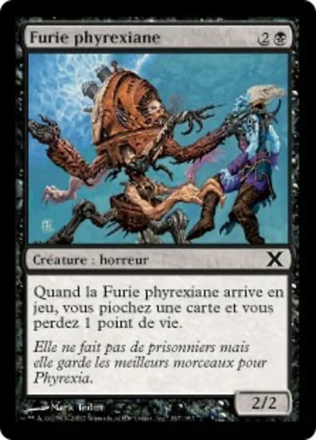 Furie phyrexiane, carte Magic 10E 167 — extension Dixième édition