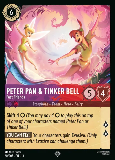 Peter Pan & Tinker Bell - Fast Friends, Disney Lorcana card CH13-060 — Attack of the Vine! set