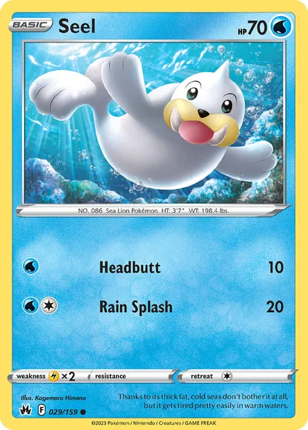 Seel, Pokémon card CRZ 029 — Crown Zenith set