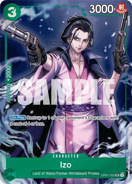 Izo, carte One Piece OP01-033 — extension ROMANCE DAWN