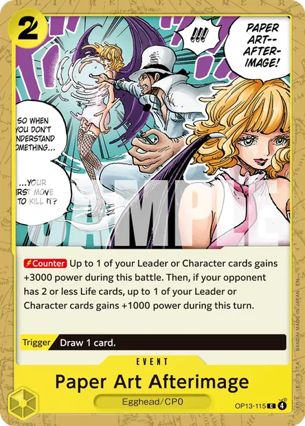Paper Art Afterimage, One Piece card OP13-115 — CARRYING ON HIS WILL set