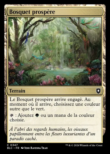 Bosquet prospère, carte Magic BLC 347 — extension Bloomburrow Commander