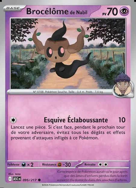 Brocélôme de Nabil, carte Pokémon ASC 095 — extension Héros Transcendants