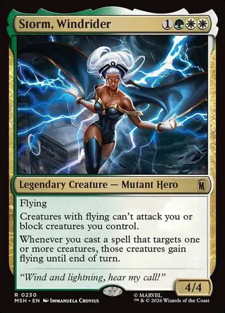 Storm, Windrider, Magic card MSH 230 — Marvel Super Heroes set