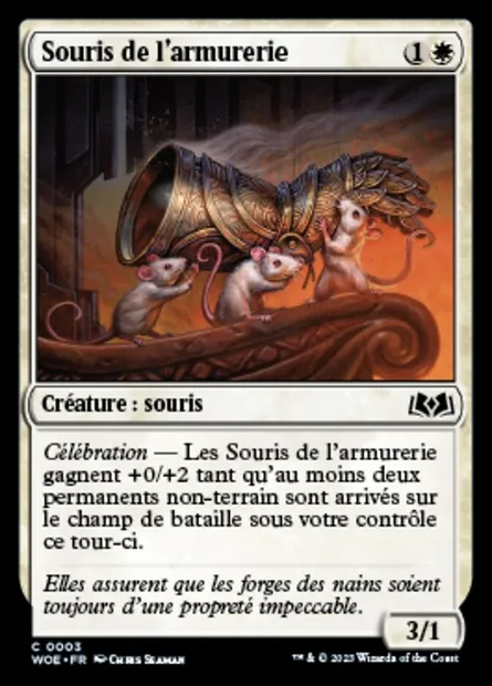 Souris de l'armurerie, carte Magic WOE 3 — extension Wilds of Eldraine