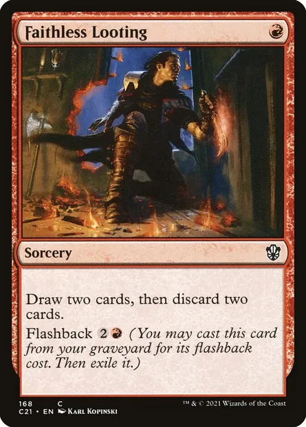 Faithless Looting, Magic card C21 168 — Commander 2021 set