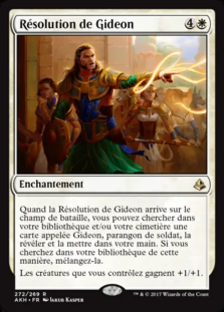 Résolution de Gideon, carte Magic AKH 272 — extension Amonkhet