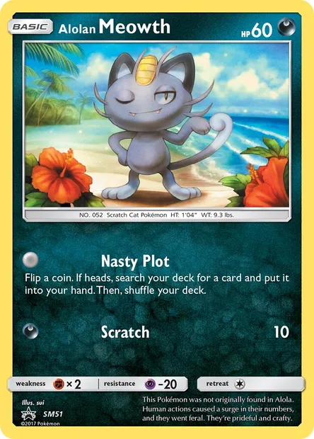 Alolan Meowth, Pokémon card SM 51 — SM Black Star Promos set