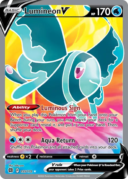 Lumineon V, Pokémon card BRS 155 — Brilliant Stars set