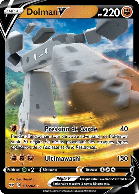 Dolman V, carte Pokémon SSH 115 — extension Épée et Bouclier