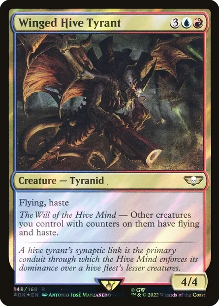 Winged Hive Tyrant, Magic card 40K 148★ — Warhammer 40,000 Commander set
