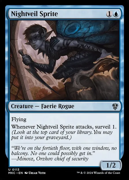Nightveil Sprite, Magic card MKC 113 — Murders at Karlov Manor Commander set