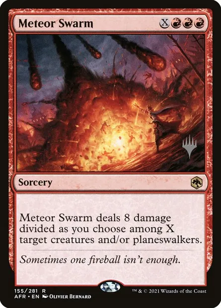 Meteor Swarm, Magic card PAFR 155p — Adventures in the Forgotten Realms Promos set