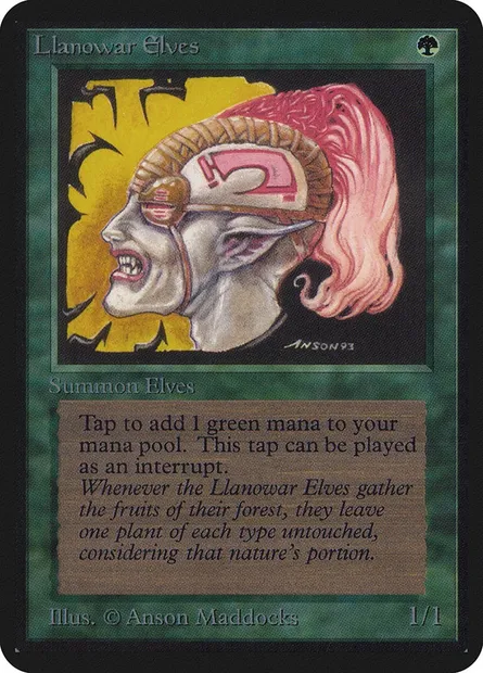 Llanowar Elves, Magic card LEA 210 — Limited Edition Alpha set