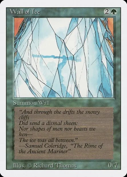 Mur de glace, carte Magic 3ED 225 — extension Revised Edition