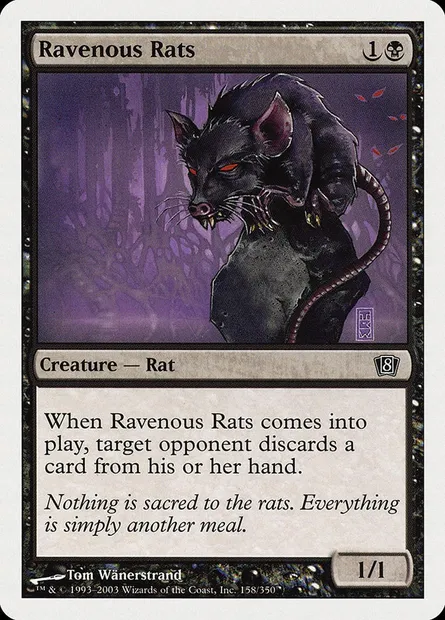 Ravenous Rats, Magic card 8ED 158 — Eighth Edition set