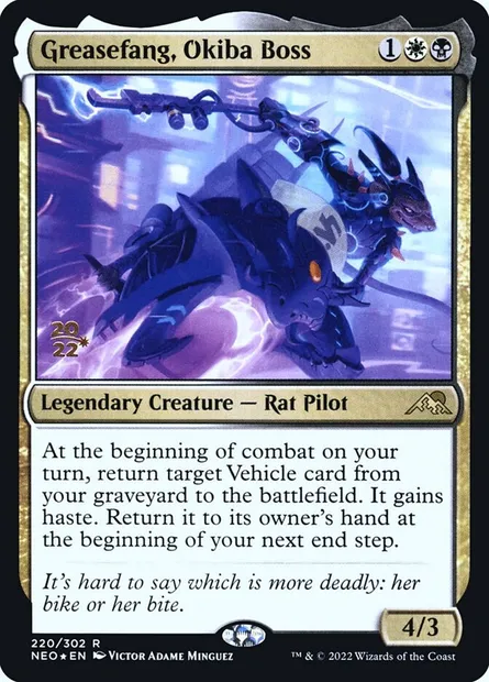 Graissecroc, caïd d'Okiba, carte Magic PNEO 220s — extension Kamigawa: Neon Dynasty Promos
