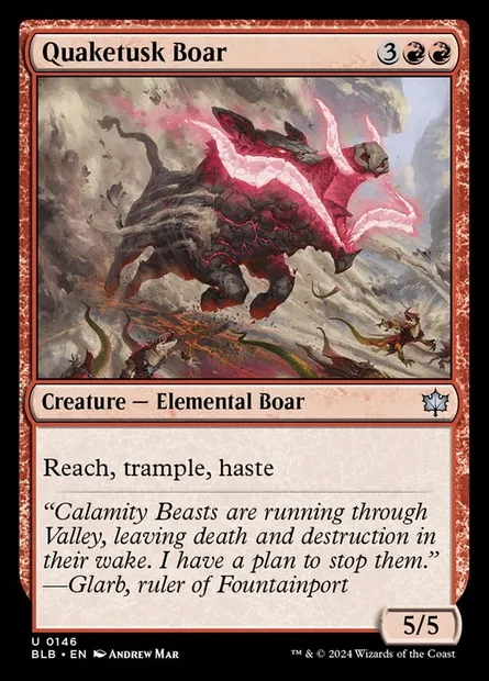 Quaketusk Boar, Magic card BLB 146 — Bloomburrow set