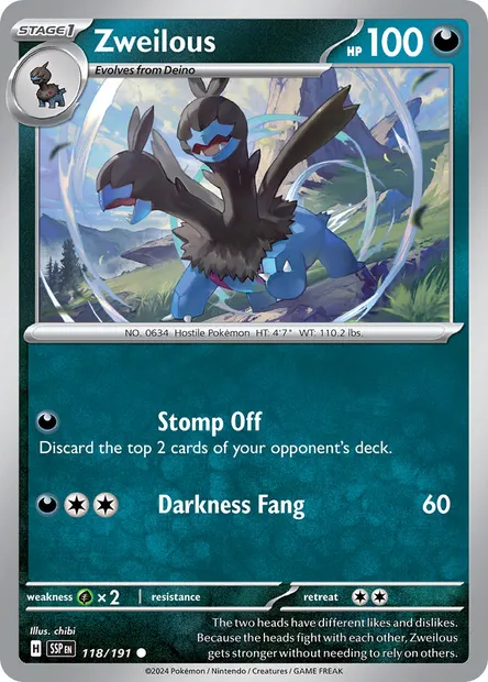 Zweilous, Pokémon card SSP 118 — Surging Sparks set