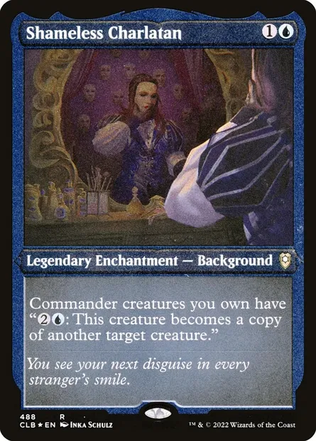 Charlatan effronté, carte Magic CLB 488 — extension Commander Légendes : la bataille de la Porte de Baldur