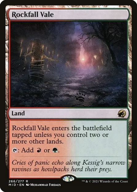 Rockfall Vale, Magic card MID 266 — Innistrad: Midnight Hunt set