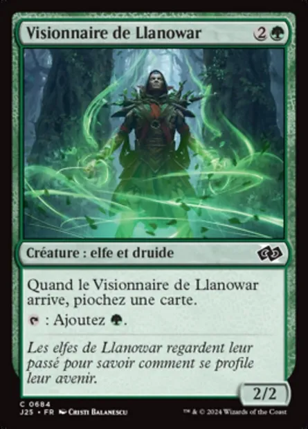 Visionnaire de Llanowar, carte Magic J25 684 — extension Foundations Jumpstart