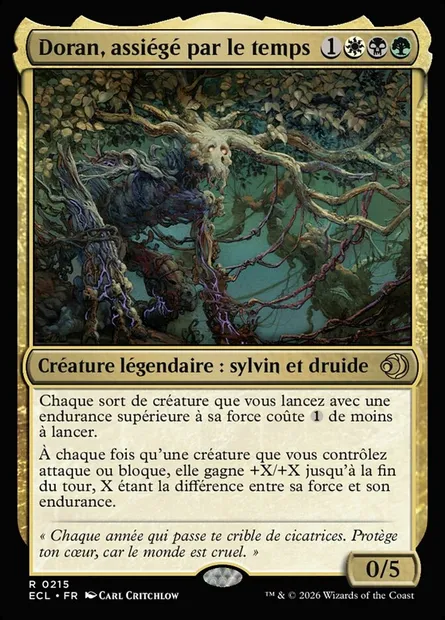Doran, assiégé par le temps, carte Magic ECL 215 — extension Lorwyn Eclipsed