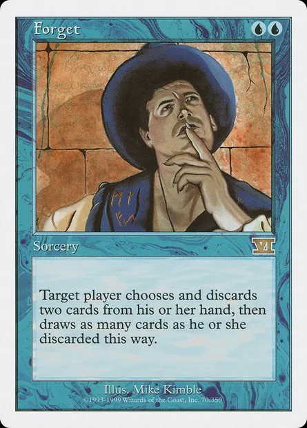 Forget, Magic card 6ED 70 — Classic Sixth Edition set