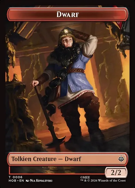 Dwarf, carte Magic THOB 6 — extension The Hobbit Tokens